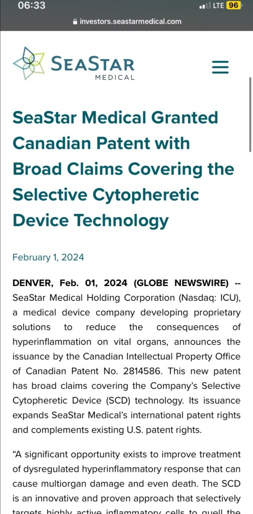 Patent granted in Canada 🇨🇦