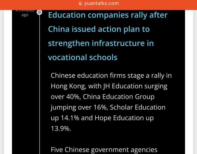 Seems it’s time for Chinese education companies