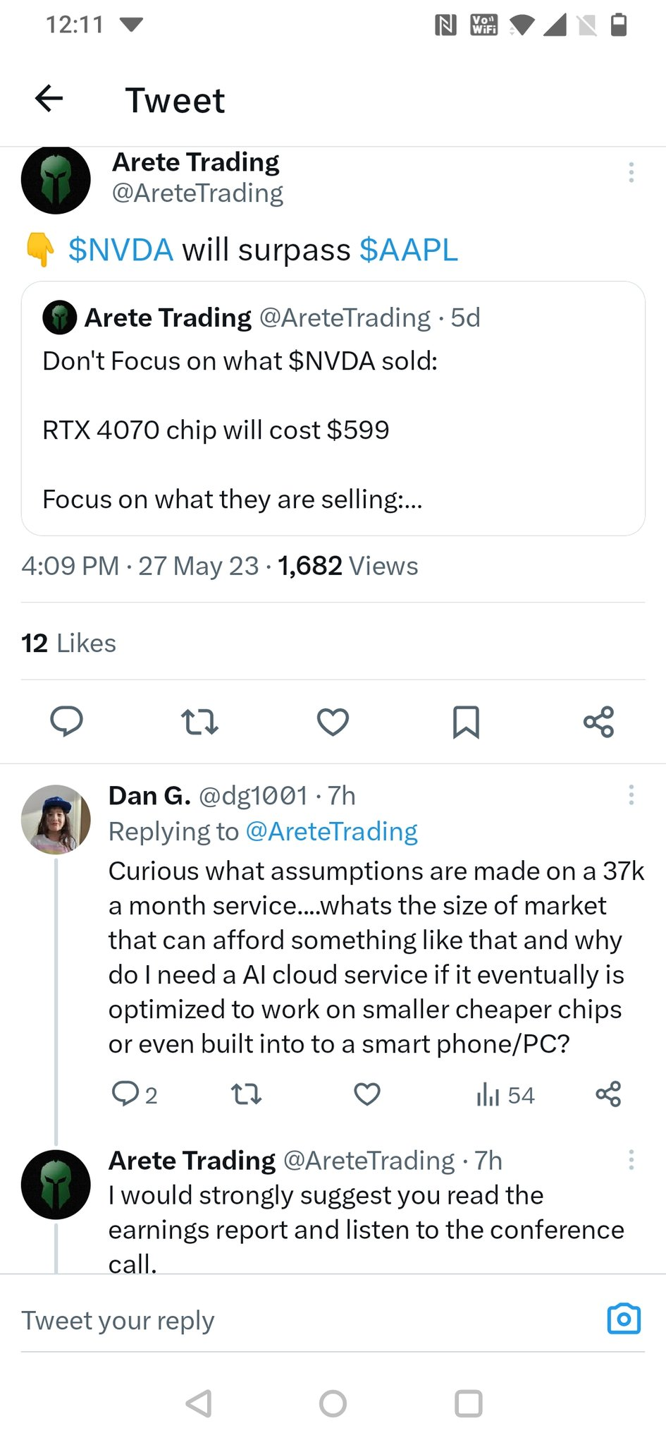 "$エヌビディア (NVDA.US)$はQ4の車両納品数でを超えるだろうと心配していますが、それが大したことではない理由は次のとおりです。$アップル (AAPL.US)$ "  これは10年に1度のことです 半導体株にとって、評価は関係ありません 人工知能は7兆ドルの価値があるでしょう $Nasdaq Composit...