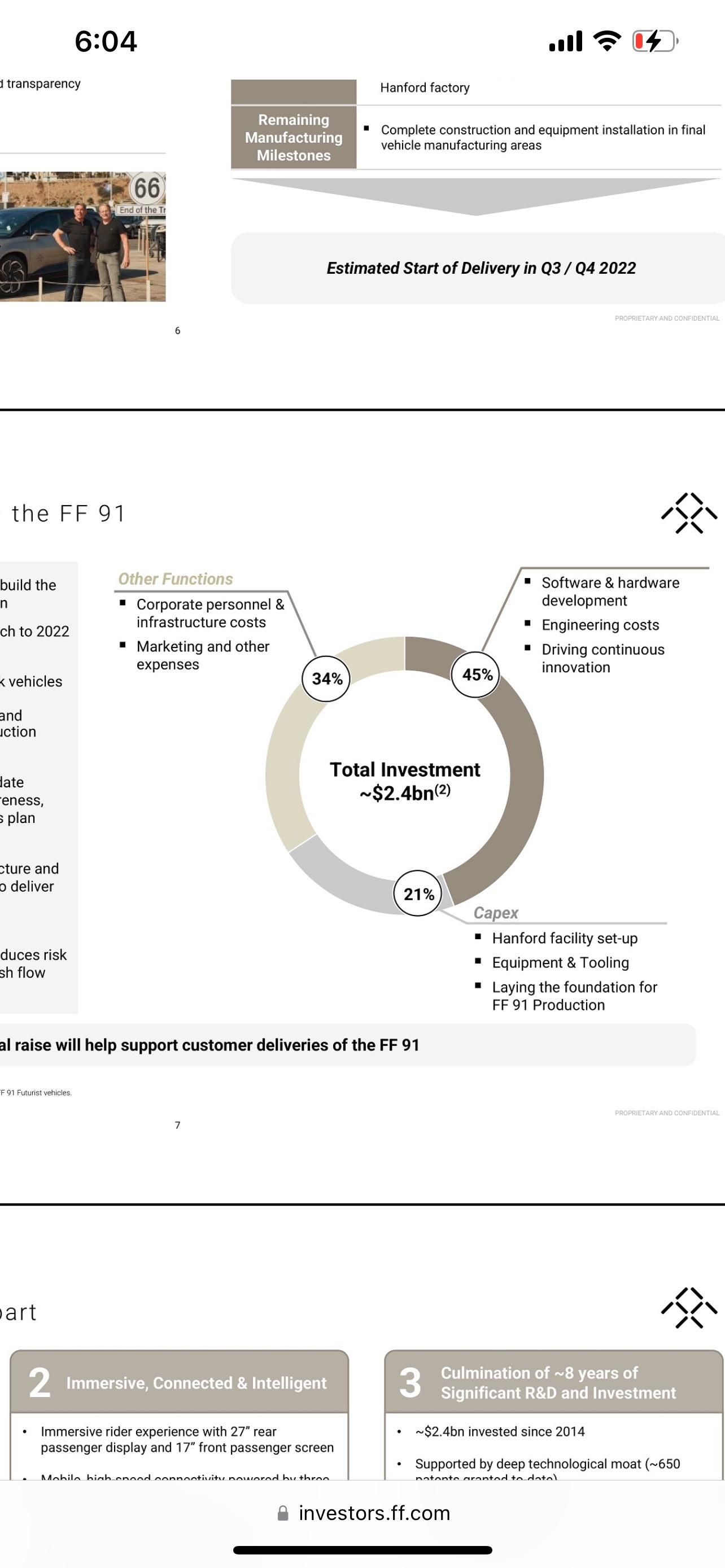 $Faraday Future Intelligent Electric Inc. (FFIE.US)$ 自2014年以來，他們投資了24億！人們稱這個JYt是個騙子！如果我是他，為什麼不拿10億過上舒適的生活呢？為什麼要浪費多年把這輛車推向市場？現在該車依然完好無損，預計第三季甚至第四季上市！當然，他們目前有內部問題...