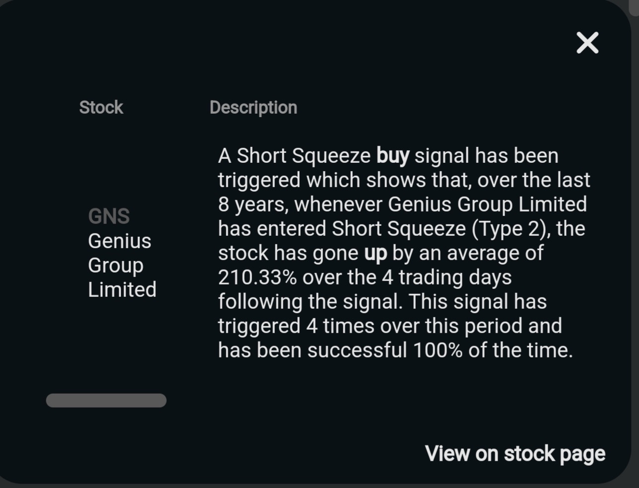 $Genius Group (GNS.US)$ get ready ladies and gentlemen. SQUEEZE imbound