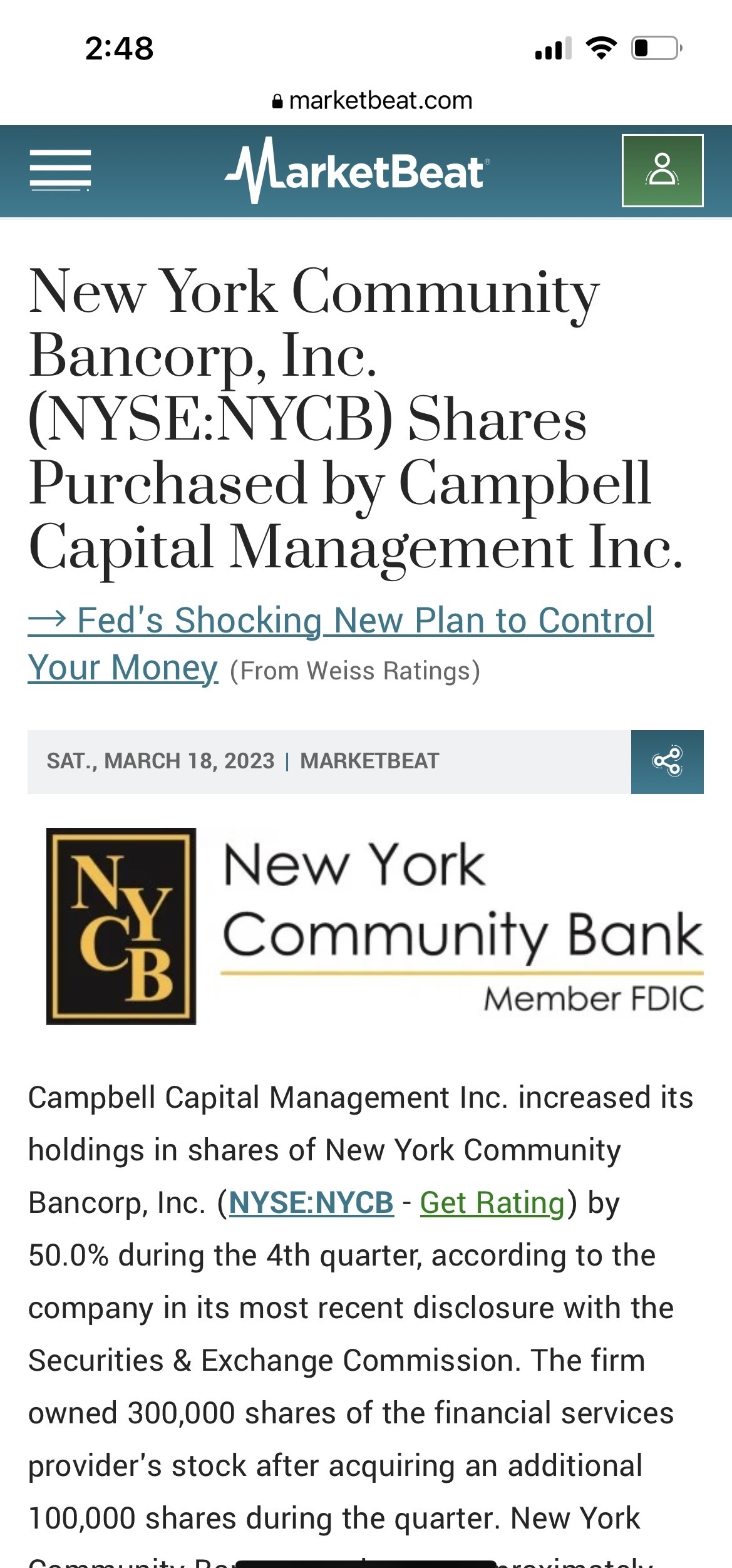 $New York Community Bancorp (NYCB.US)$ S T R O N G 🔥 B U Y 🔥 NYCB $First Republic Bank (FRC.US)$$NIO Inc (NIO.US)$$Dow Jones Industrial Average (.DJI.US)$$Van...