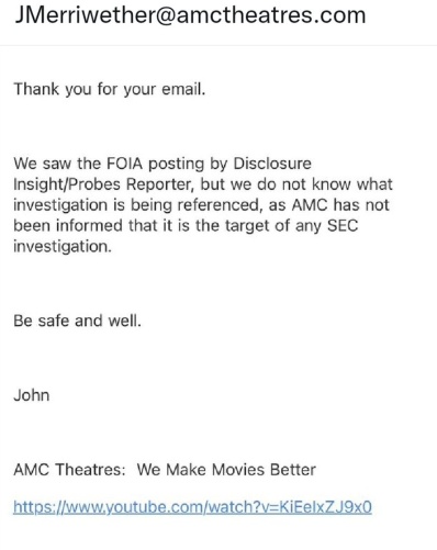 Debunked investigation by John, AMC Investor relations