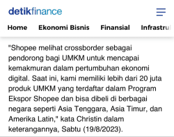 Jakarta - Crossborder delivery services help MSME actors to reach various consumers in a number of countries.