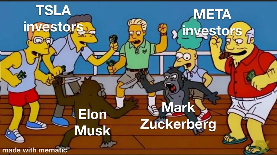 This fight needs to happen. Elon has size and South African but Mark has training $Meta Platforms (META.US)$$Tesla (TSLA.US)$