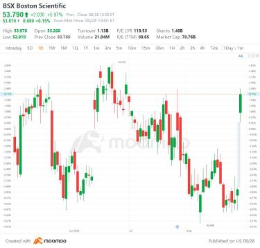 8 月 28 日美國頂部間隙起伏：BSX，MMM，巴巴，NTE 等