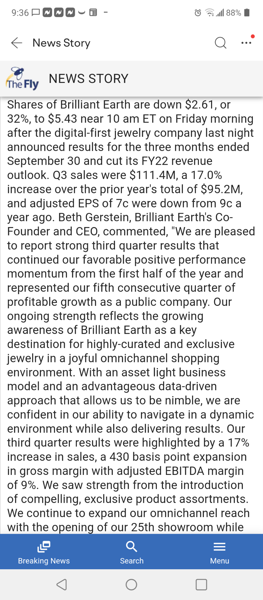 $Brilliant Earth (BRLT.US)$ 看起来是一个不错的买入机会。