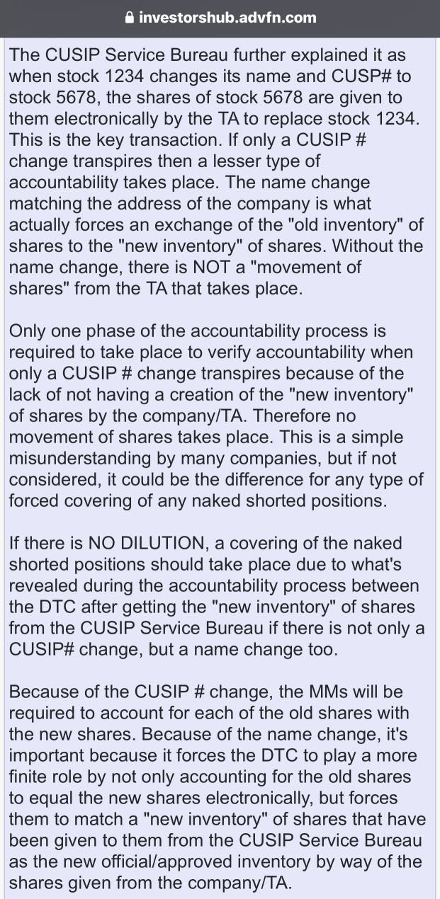 The difference is clear. This is AA checkmate move. They must close and get a new CUSIP# when the name changes. Ape is most shorted AMC #30 per yahoo. Recent RS that worked. I know of several