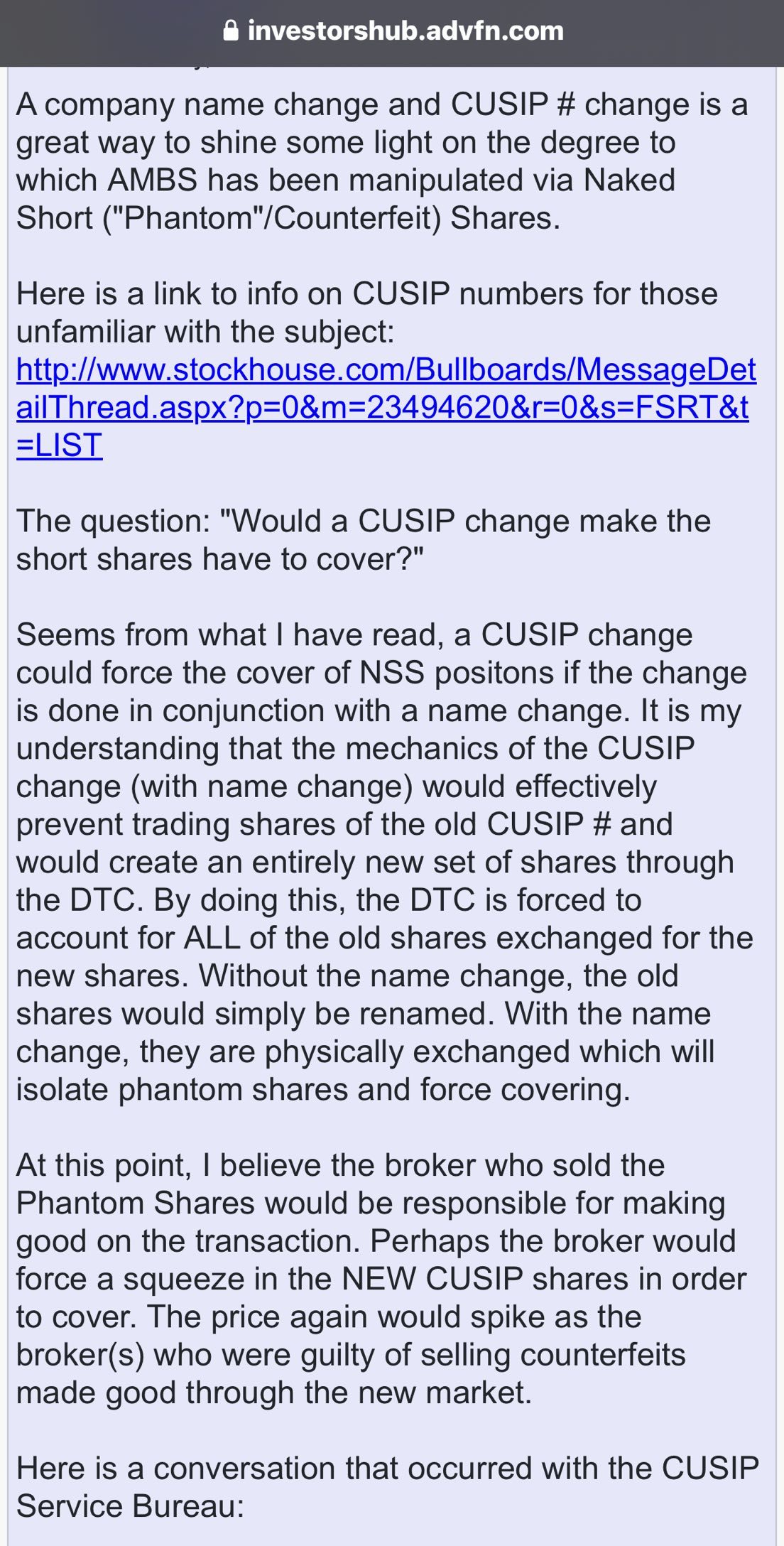 違いは明確です。これはAA局面でのチェックメイトの手です。名前が変わると、新しいCUSIP＃を獲得する必要があります。Apeはyahooによると最も売られたAMC＃30です。最近のRSはこれがうまく機能しました。私はいくつか知っています