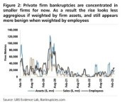 由於小型企業以創紀錄的速度提出破產申請，經濟衰退即將臨