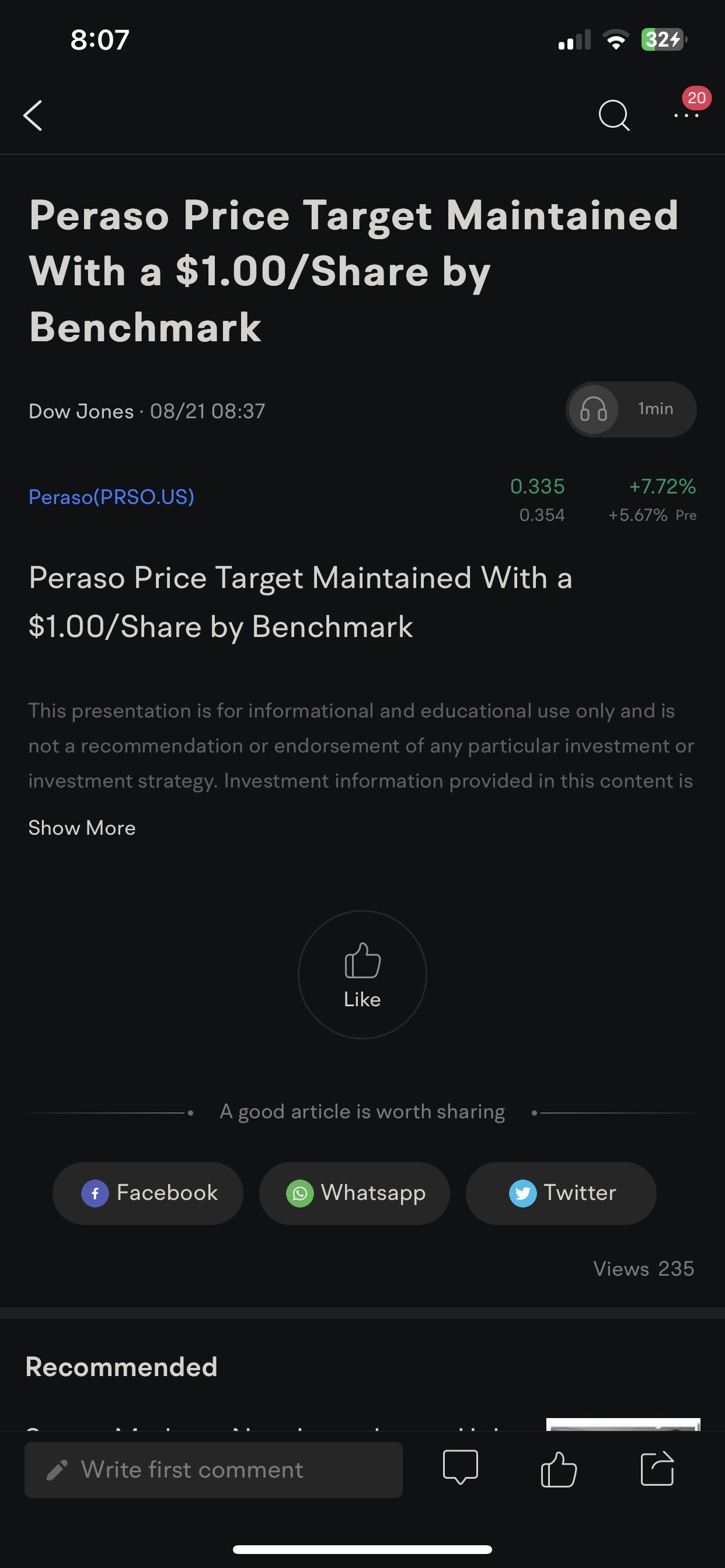 $Peraso (PRSO.US)$