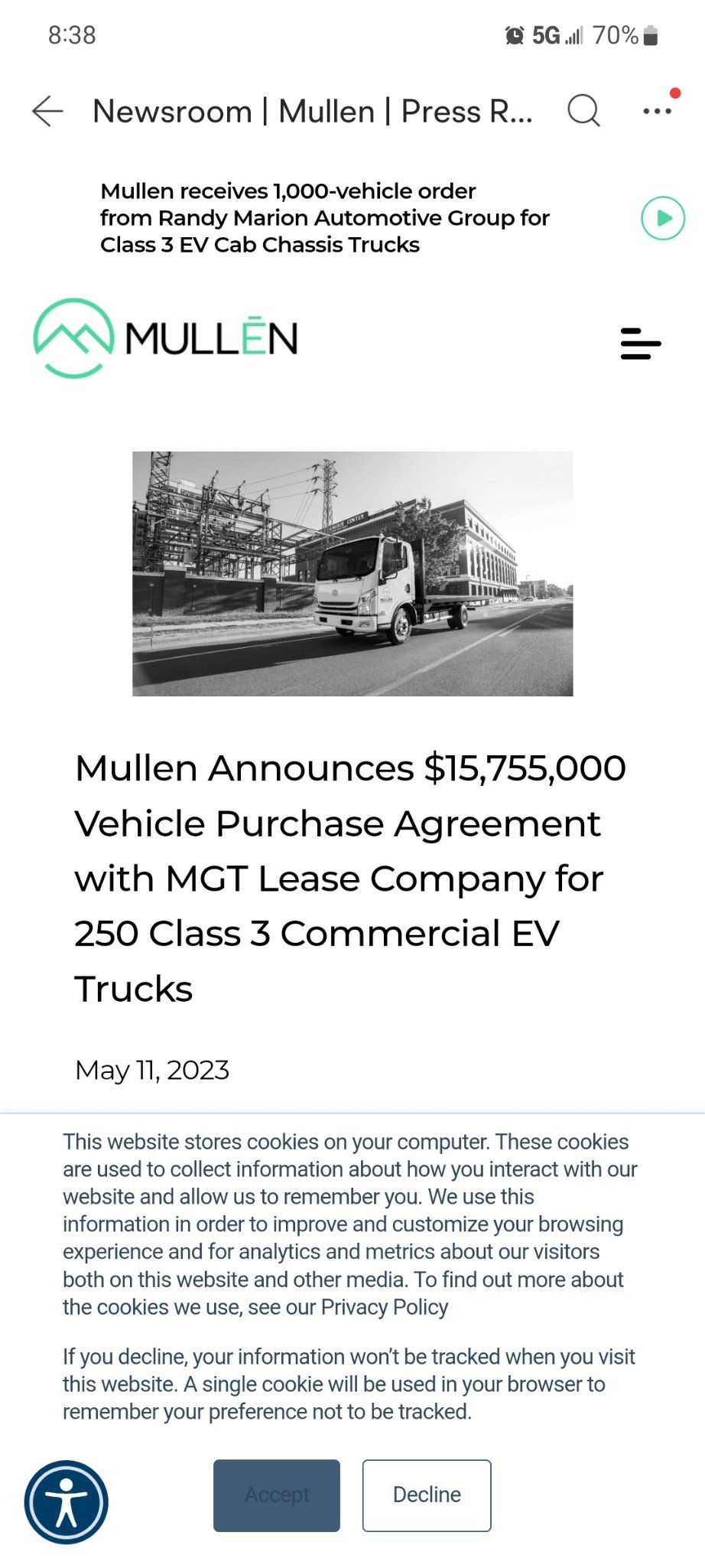 $Mullen Automotive (MULN.US)$ [Share Link: Newsroom | Mullen]