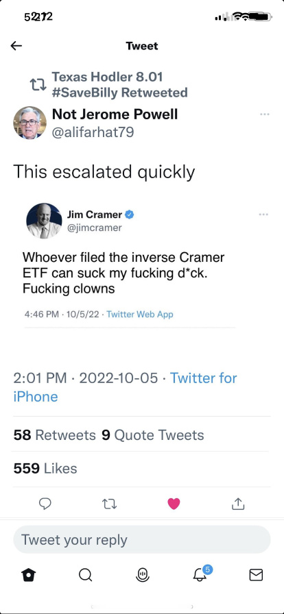 Cramer is mad 🤑