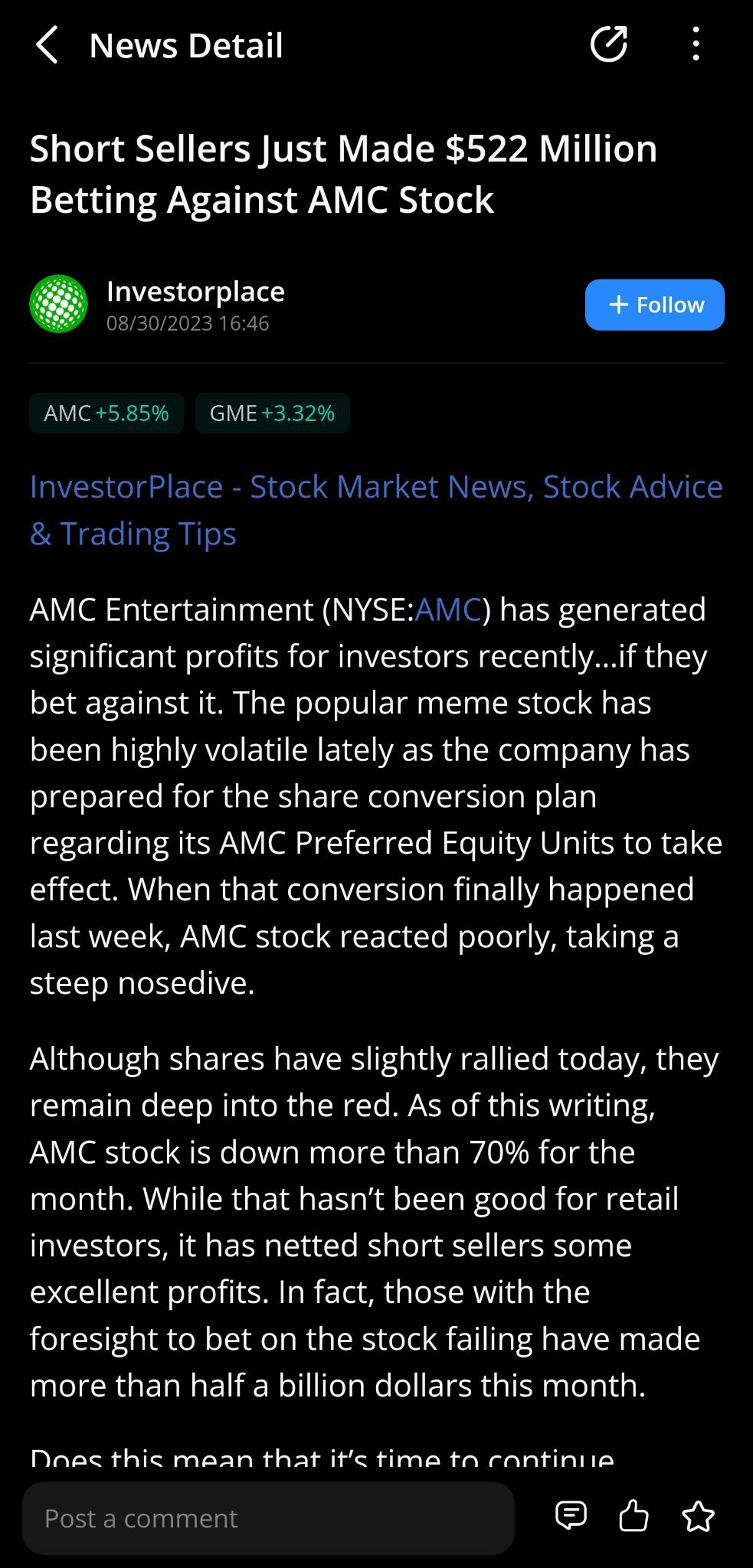 $amc院線（AMC.US）$，但你們這些小丑猿們卻認為空頭損失慘重