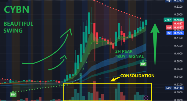 CYBN Beautiful swing & BUY signal from PSAR! THINGS must read!