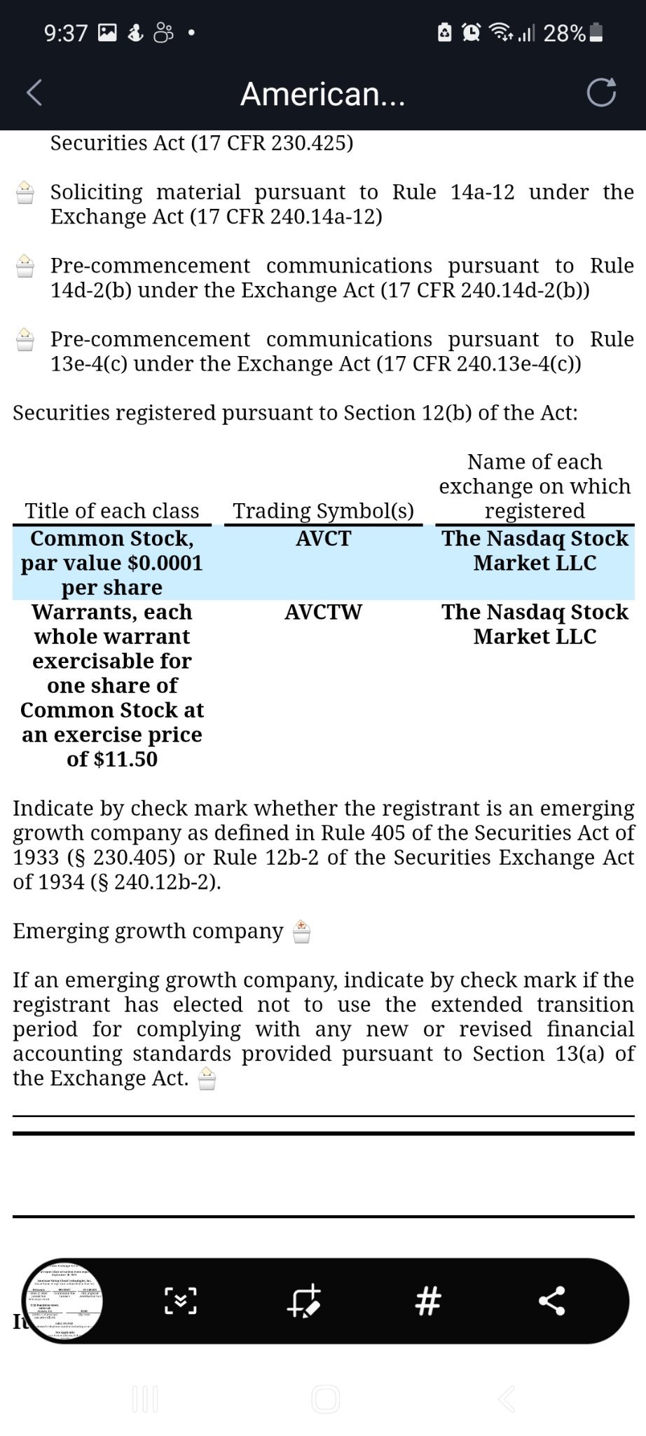 $American Virtual (AVCT.US)$