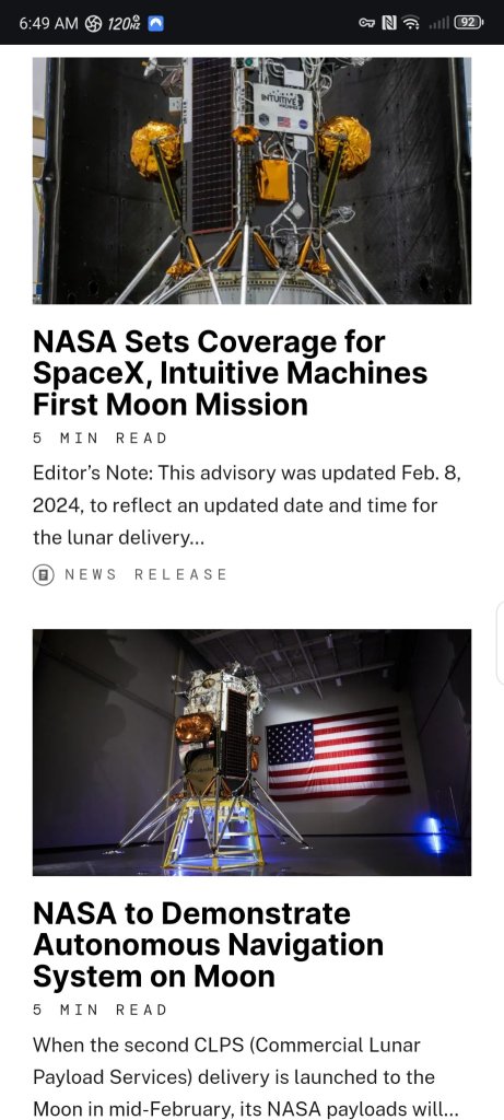NASA spamming intuitive machines articles. So much content in NASA download the app.