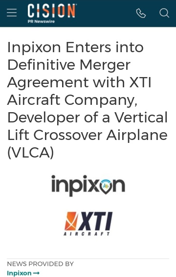 INPX MERGER VOTE with XTI set for THURSDAY 10 AM