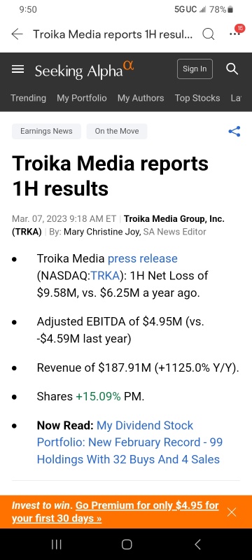 news, trka beats with excellent forcast
