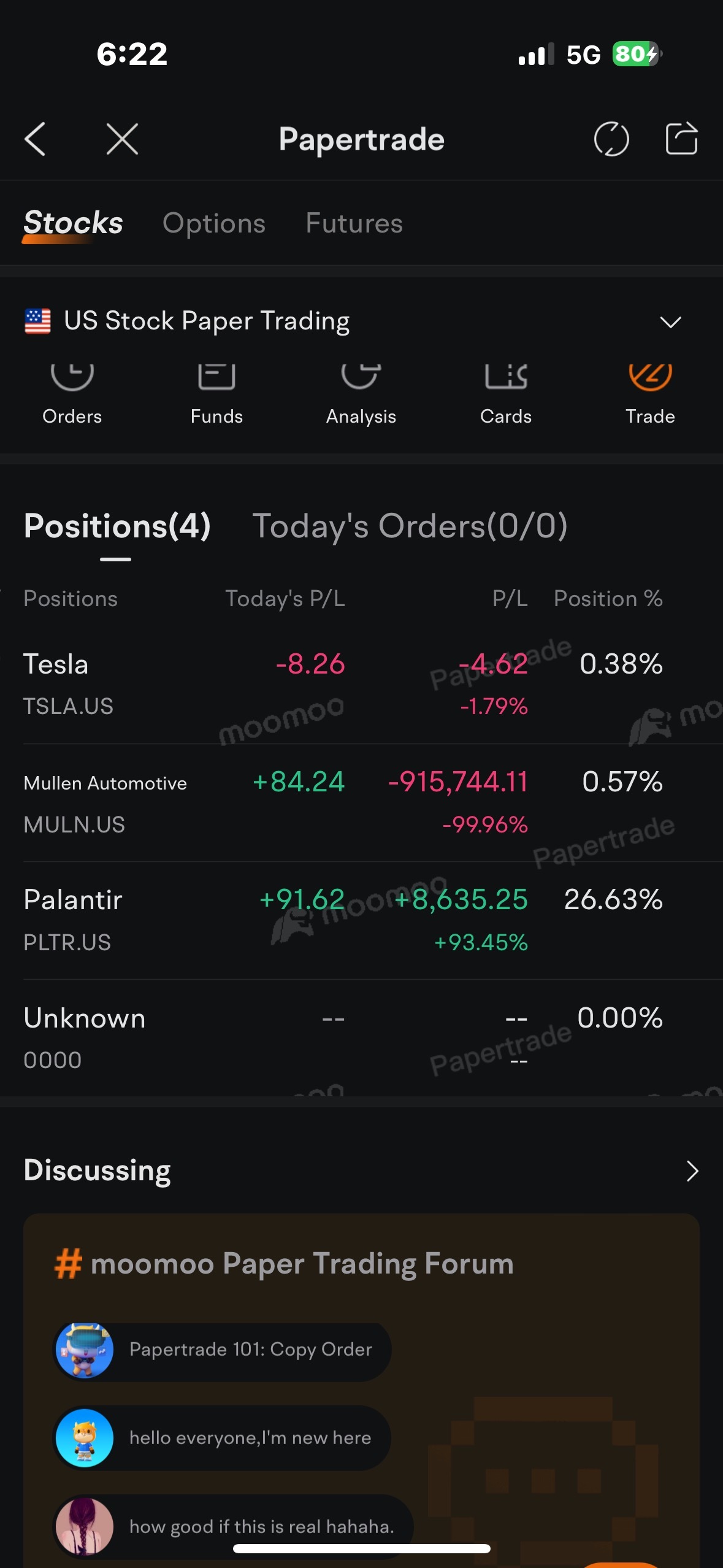 $Mullen Automotive (MULN.US)$ 我的投資組合在拆分前／拆分後的價值從1,000,000美元變成100美元哈哈哈