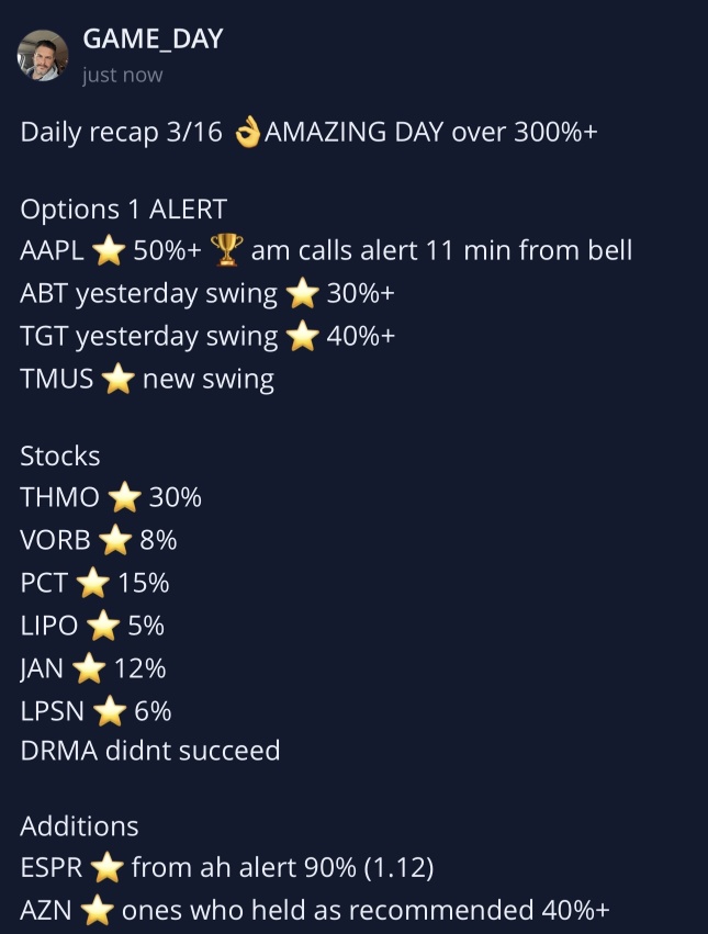 Daily recap 3/16 👌AMAZING DAY over 300%+