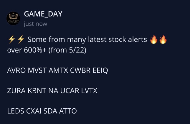 ⚡️⚡️ Some from many latest stock alerts 🔥🔥 over 600%+ (from 5/22)