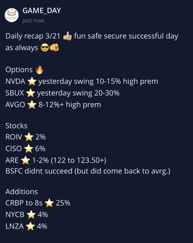 Daily recap 3/21 👍🏼 fun safe secure successful day as always 😎🫵