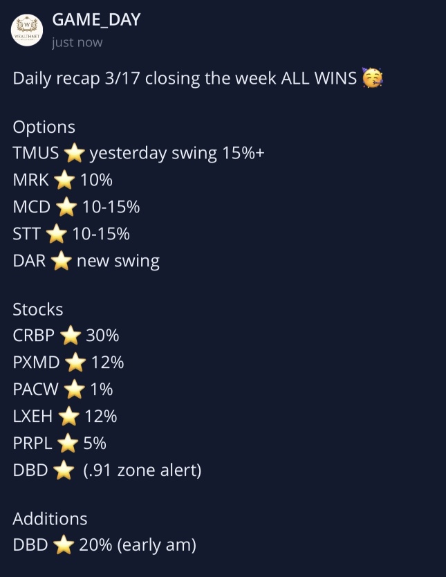 Daily recap 3/17 closing the week ALL WINS 🥳