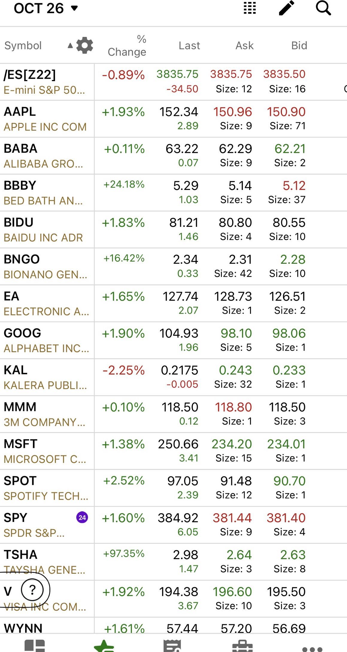 10/26 Watchlist