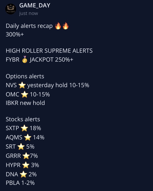 Daily alerts recap 🔥🔥 300%+