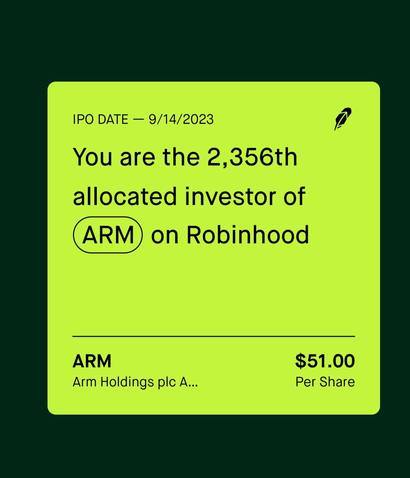 ARm首次公开募股