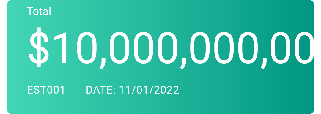 こんにちは、 お買い上げいただきありがとうございます。 これが合計金額10,000,000,000.00ドルの見積もり #EST001 です それを見るには下のリンクをたどってください：  https://app.rapidbooksapp.com/api/v1/online_payment/order/c693435...