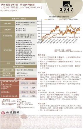 铁矿石与A股市场周报与全球资金市场周报