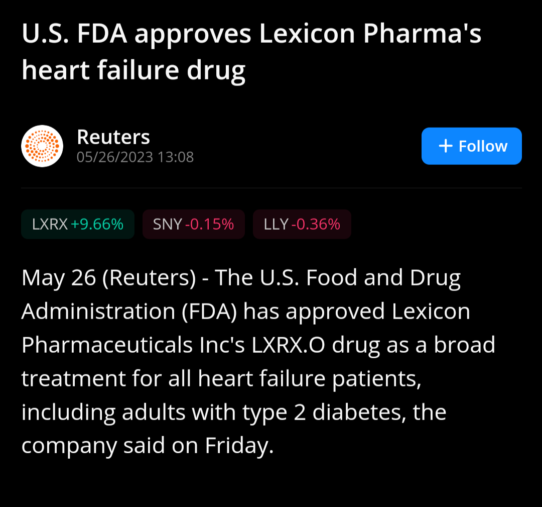 $Lexicon Pharmaceuticals (LXRX.US)$