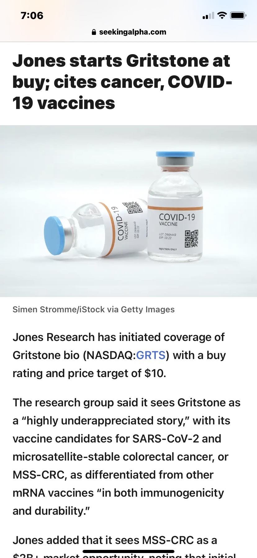 $Gritstone Bio (GRTS.US)$ something to watch