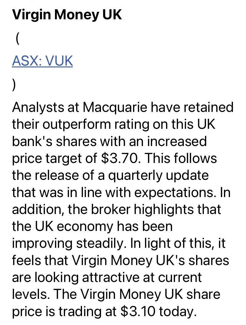 🚨⚡️🚨⚡️🚨 $Virgin Money UK PLC (VUK.AU)$ 📊⚡️📊