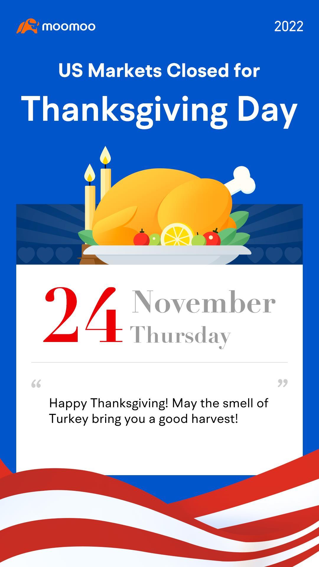 感恩节周交易时间：美国股市将在周四闭市，并且周五将早收- moomoo 社区