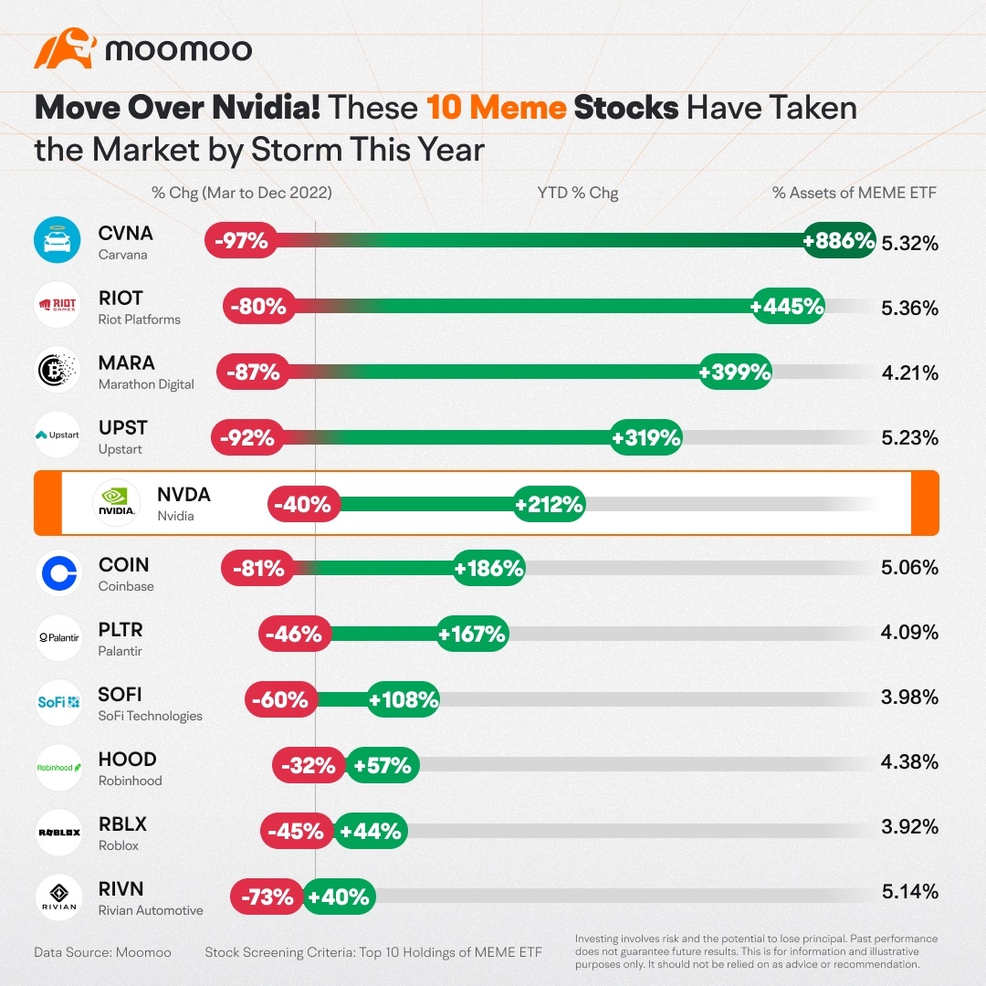 These 10 Meme Stocks Have Taken the Market by Storm This Year