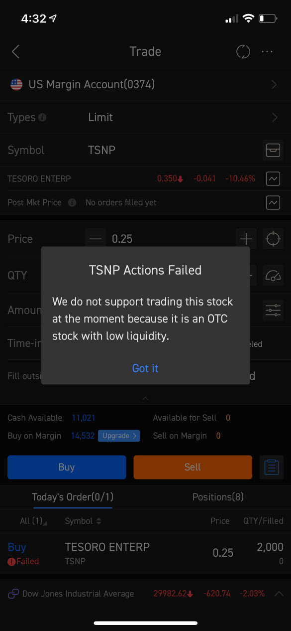 Moomoo doesn’t let me buy TSNP. What platform do u use to buy this Stonk?