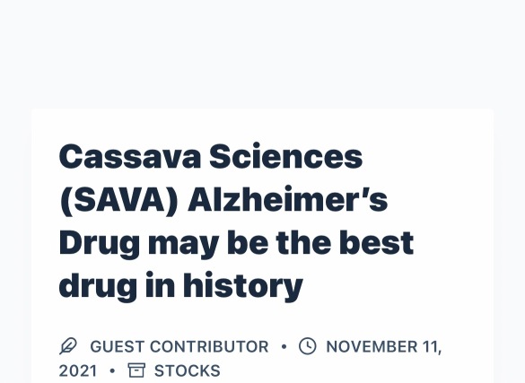 Bullish Quotes from New SAVA Article✨🔥