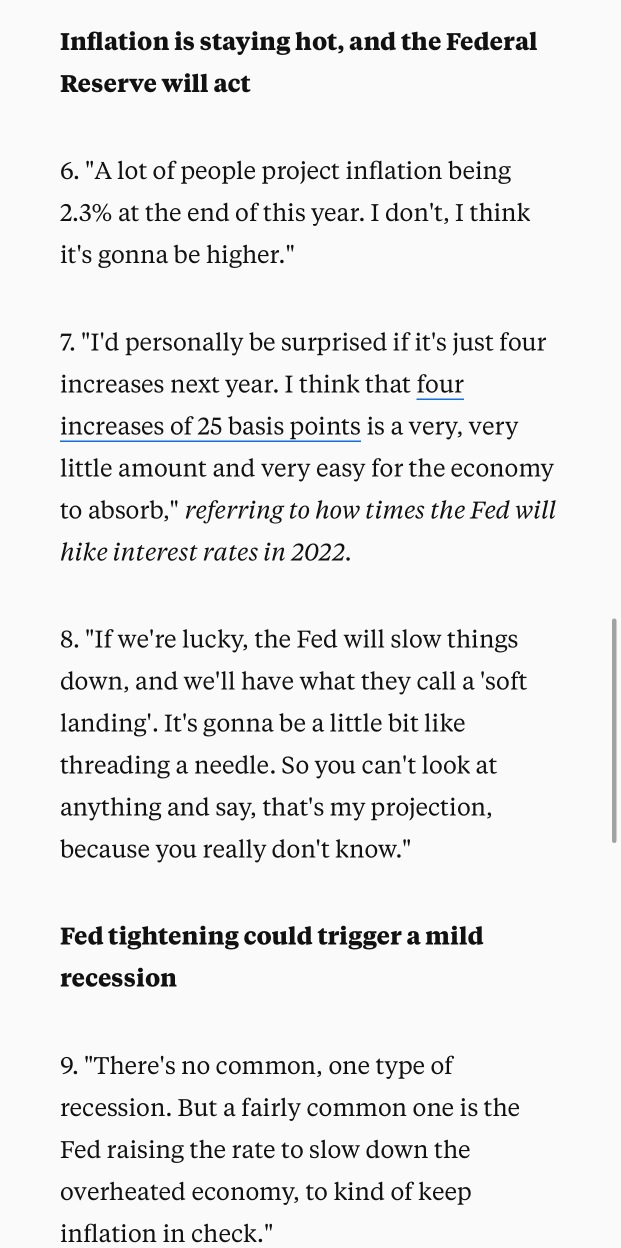 杰米·戴蒙说，美国经济正在蓬勃发展，通货膨胀将保持高位，美联储可能不得不大力加息。以下是他在新采访中的11句最佳名言