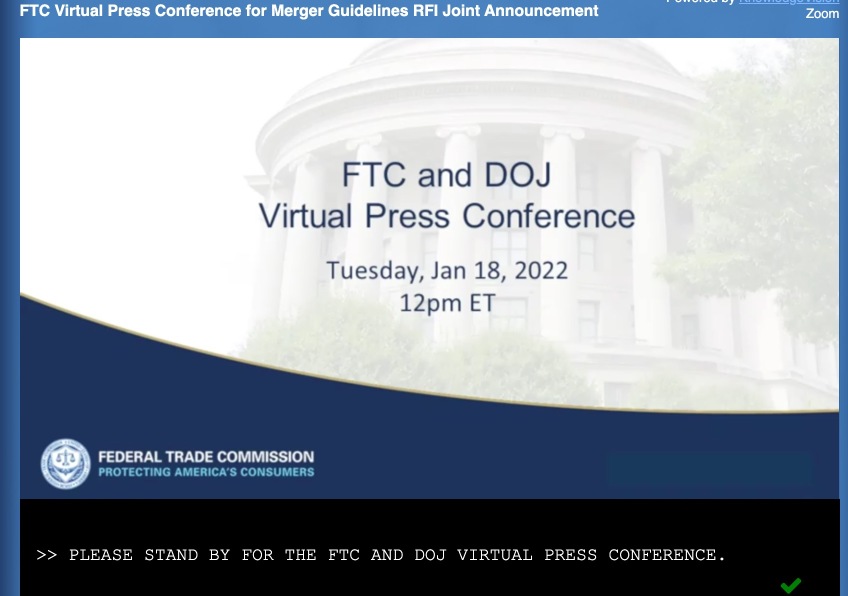 联邦贸易委员会和司法部今日虚拟新闻发布会（空头/市场操纵者已通知）🚀