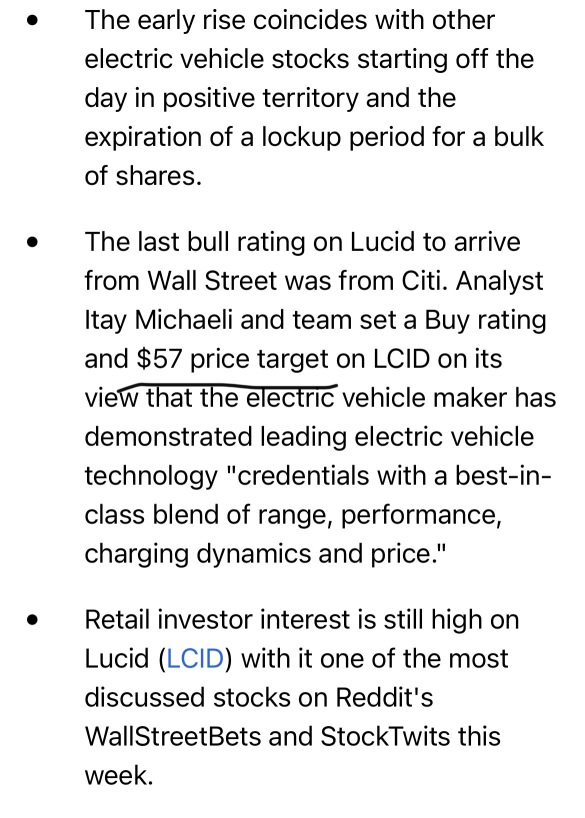 bullish buy rating price target on LCID $57