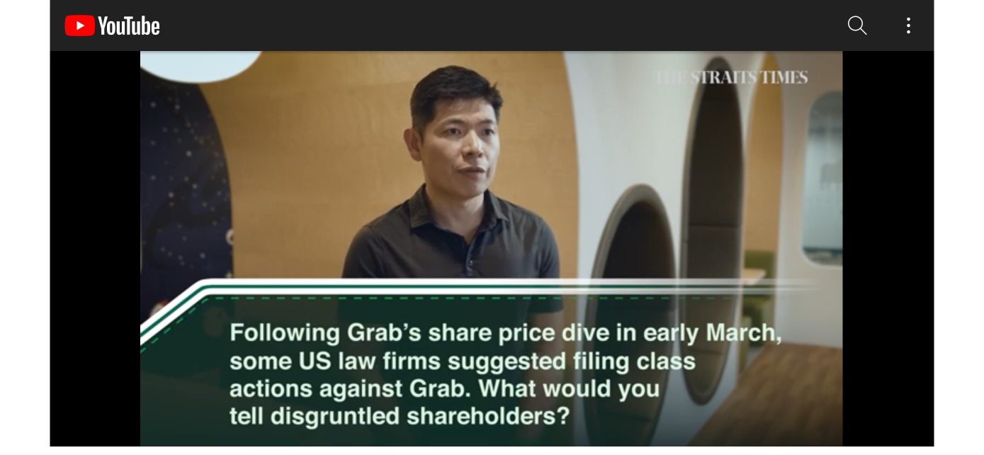 来看看 Anthony Tan 是怎么争辩的 Grab 股票暴跌... 就像他在乎一样？？