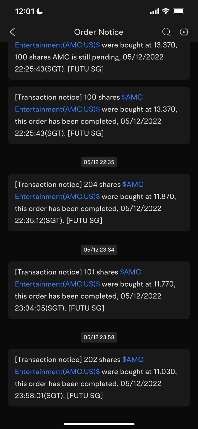 Continue. We are not done. Selling more stocks on my other apps to buy AMC on moomoo
