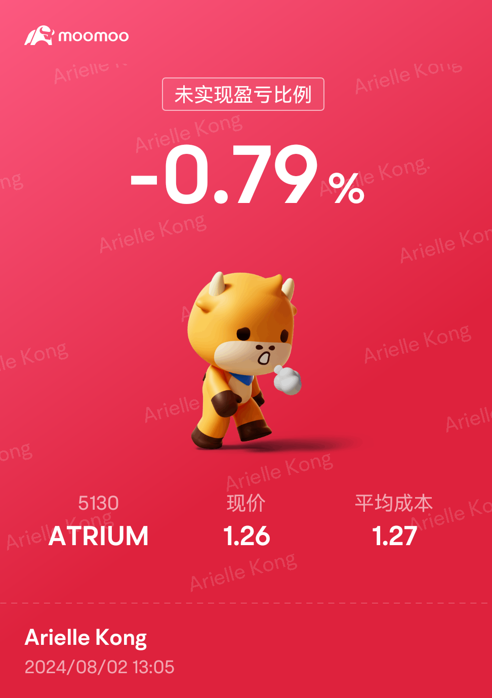 8/1买入Atrium，股票代码5130，个人偏股息投资派，最近两笔交易都是REIT，其实银行股也是我的投资标的，不过目前来看都上涨一波了，没什么买入机会，待有回调再观察也不迟。