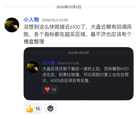 回头看这句话讲在了大盘的最高点