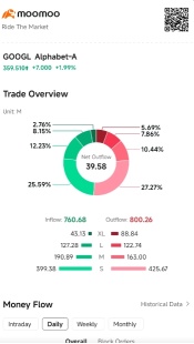 GOOGL上漲+1.99%，但資金流向顯示流出