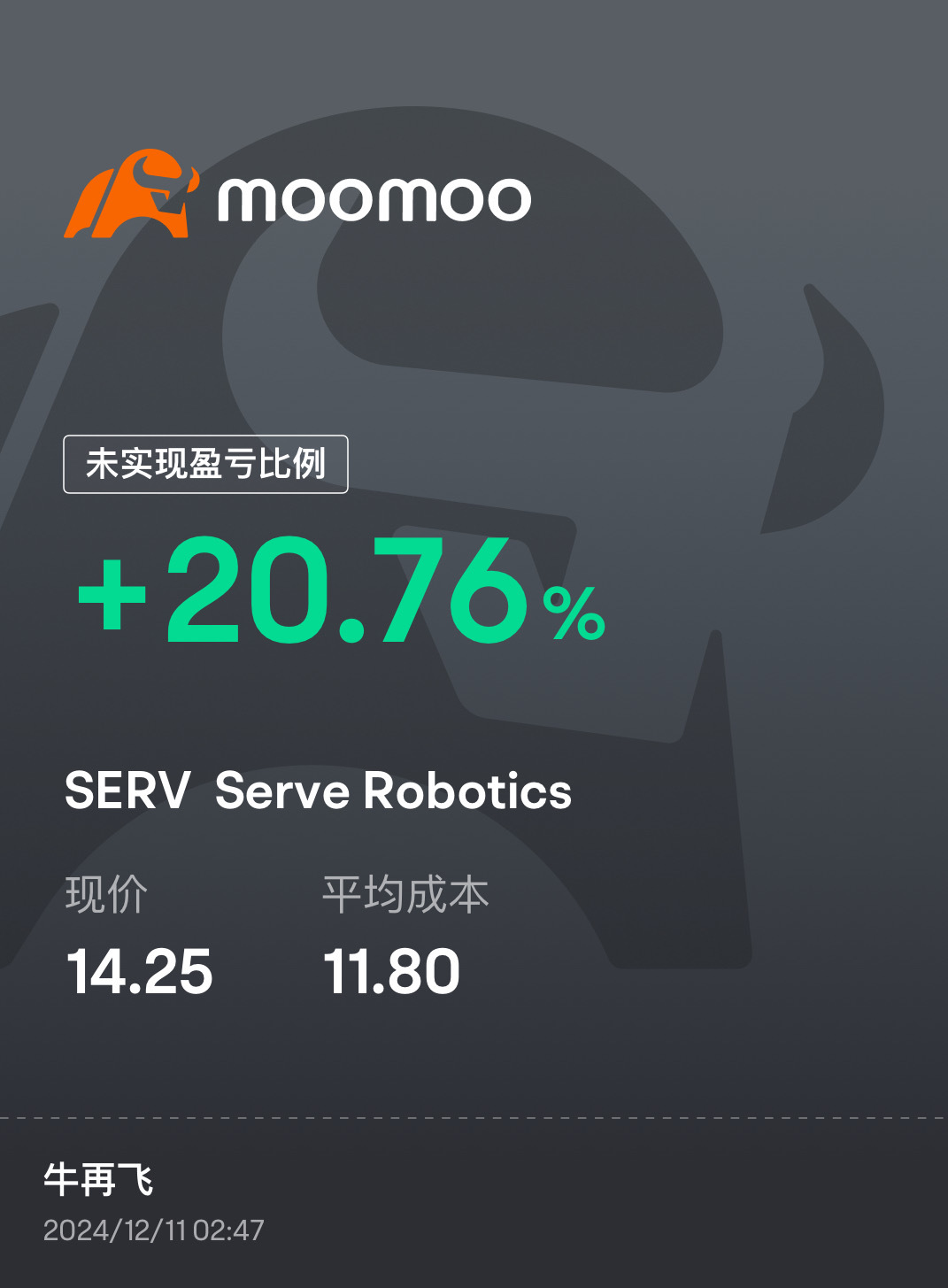 $Serve Robotics (SERV.US)$ 继续不要停🚀🚀