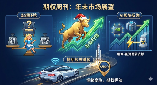 Options Weekly Dec. Week 4 | "Goldilocks" Returns! Christmas Rally Success Rate at 77%, NVIDIA Hits 10-Year Valuation Low, Tesla Bulls Place Aggressive Bets, Year-End Opportunities Counted for You